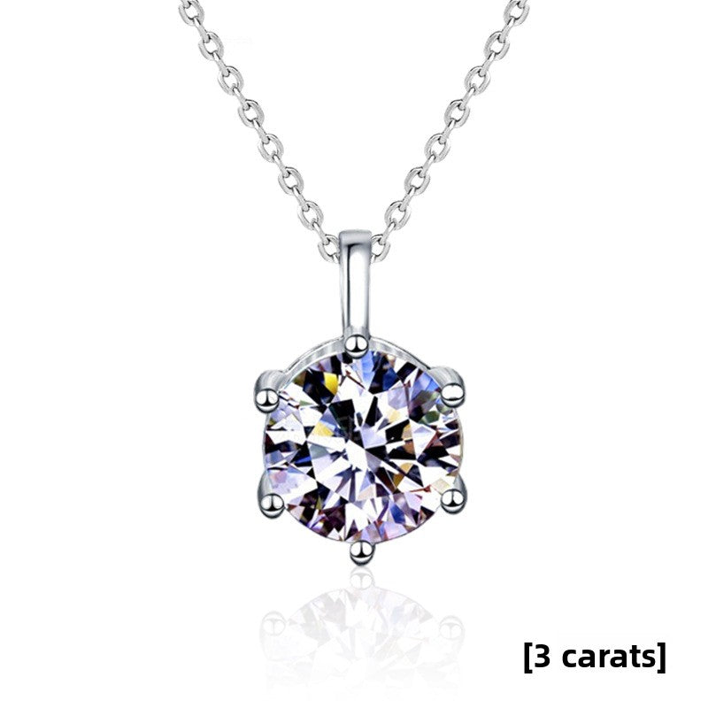 Moissanite Diamond Necklace Silver