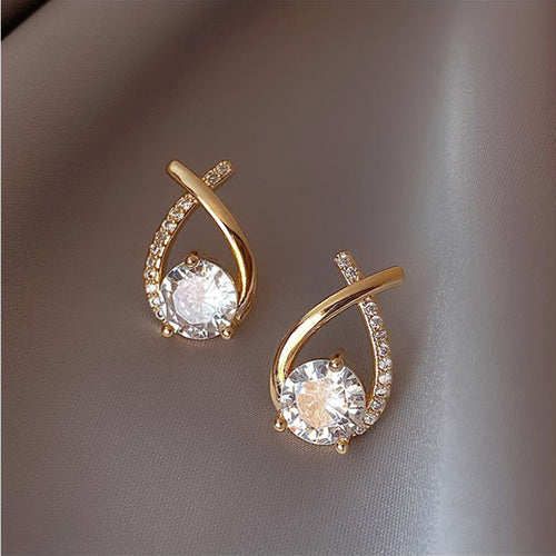 Elegant Cross Zircon Earrings