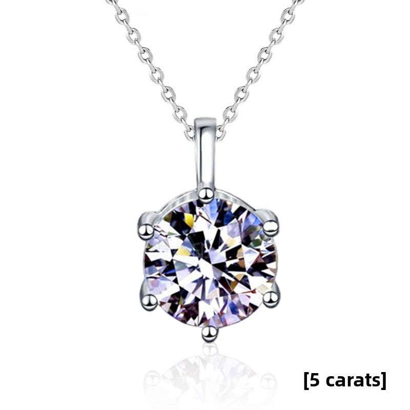 Moissanite Diamond Necklace Silver