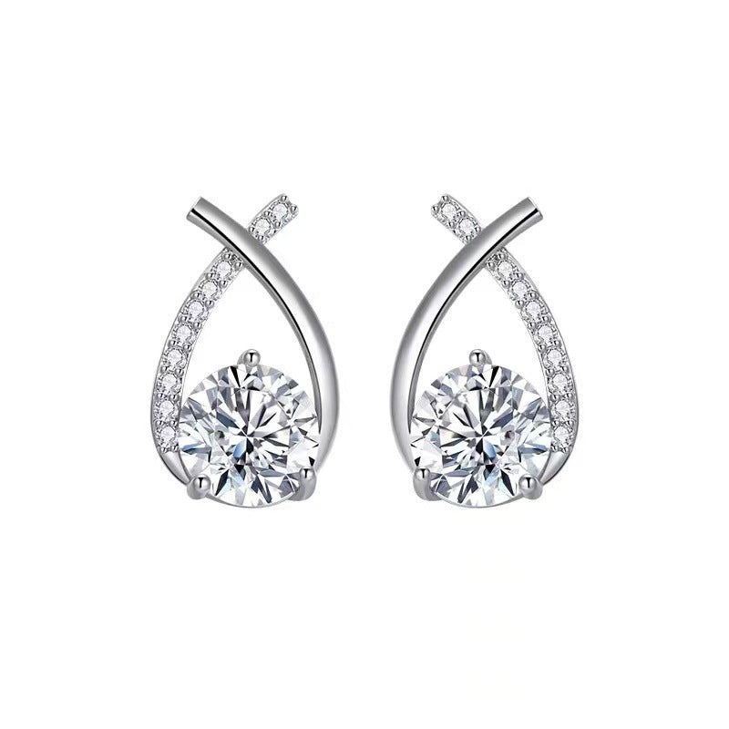 Elegant Cross Zircon Earrings