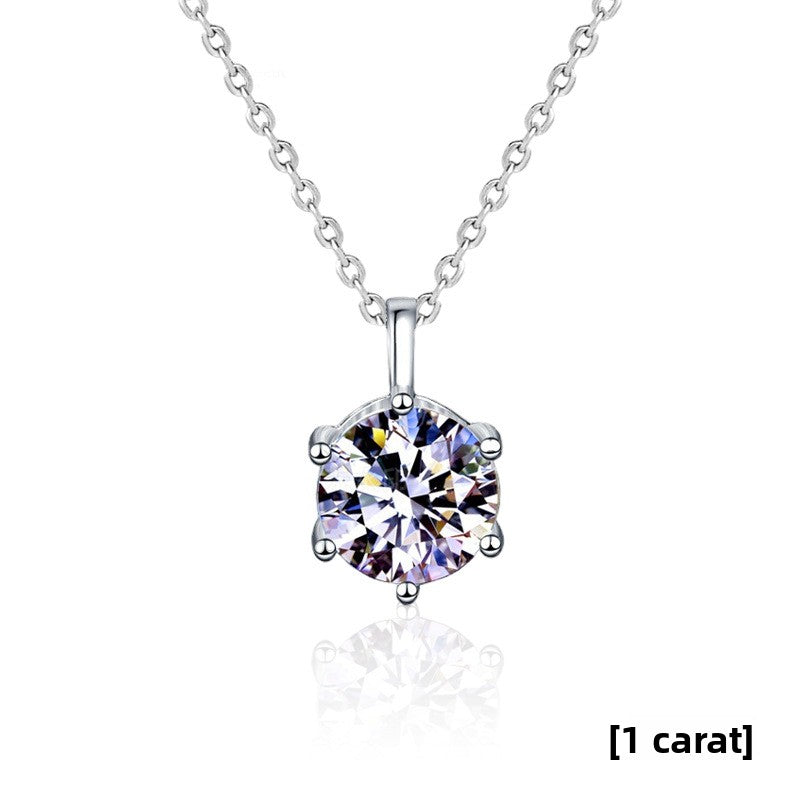 Moissanite Diamond Necklace Silver