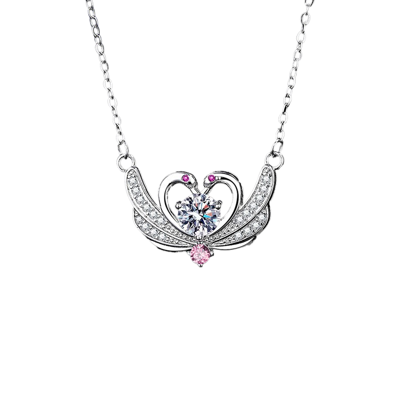 Silver Plated Swan Pendant Necklace