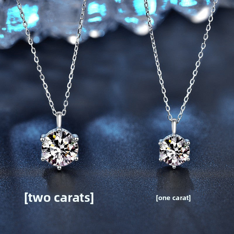 Moissanite Diamond Necklace Silver