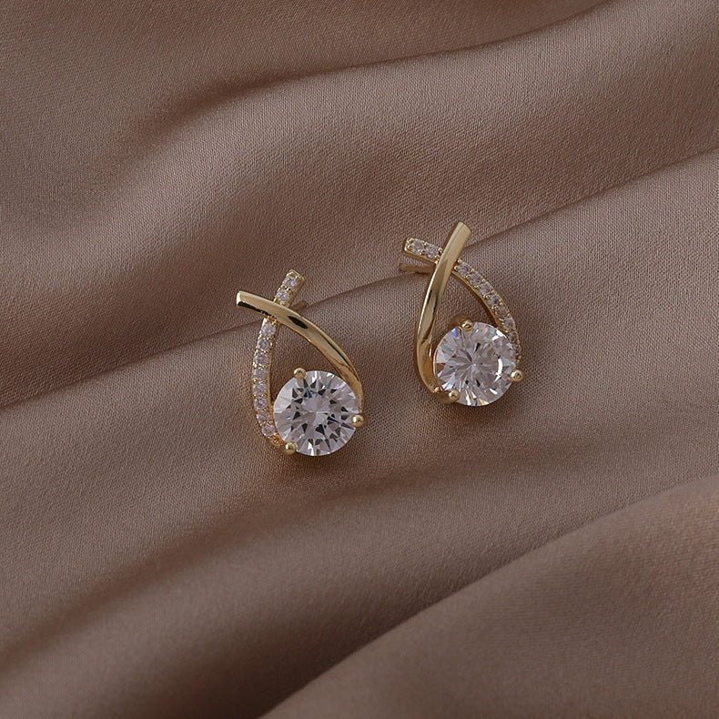 Elegant Cross Zircon Earrings