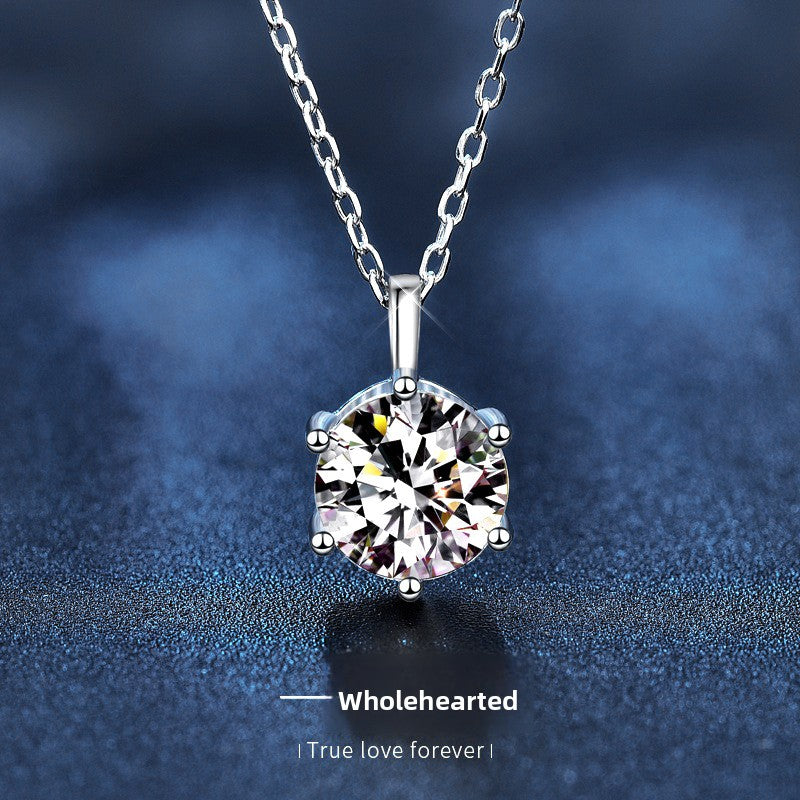 Moissanite Diamond Necklace Silver