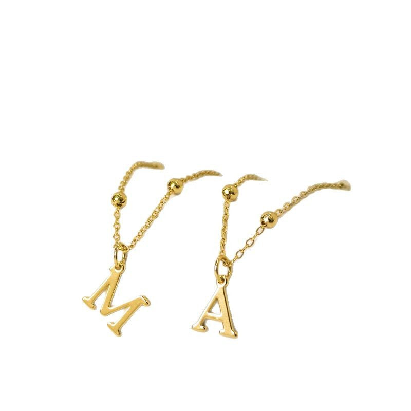 26-Letter Pendant Necklace, Gold Women's Jewelry, Lightweight and Elegant