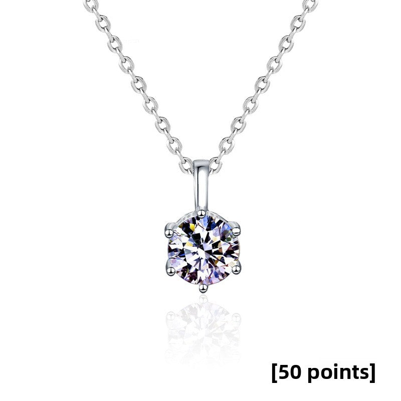 Moissanite Diamond Necklace Silver