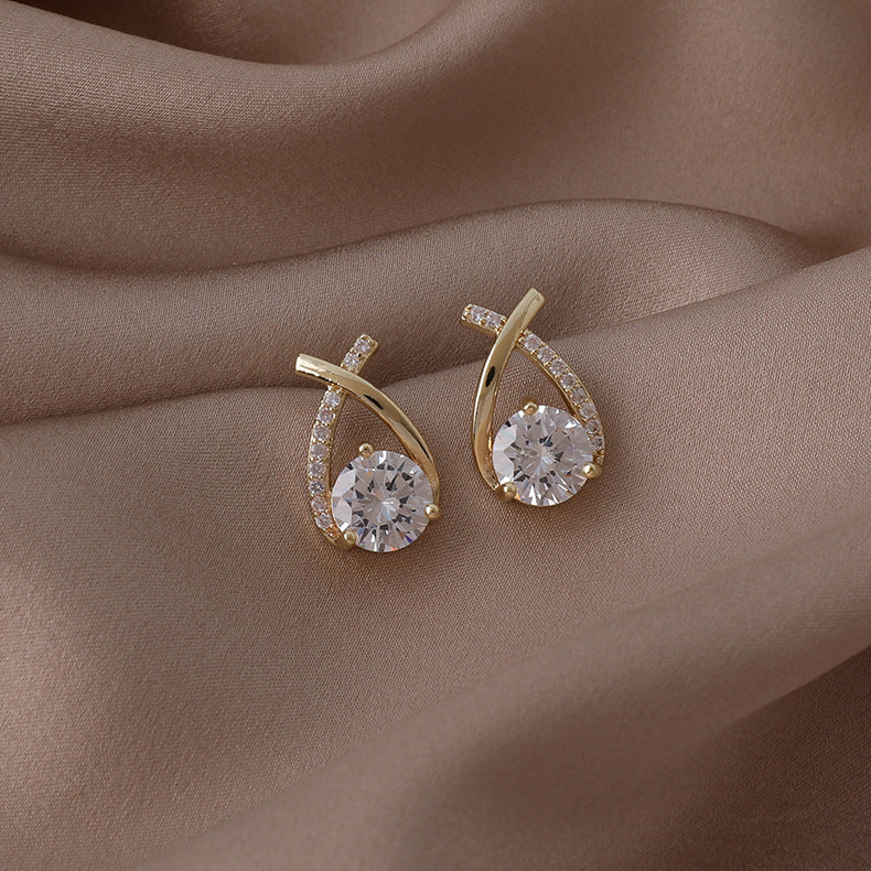 Elegant Cross Zircon Earrings