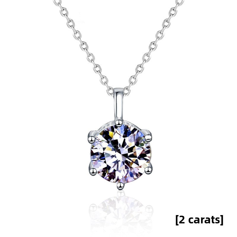 Moissanite Diamond Necklace Silver