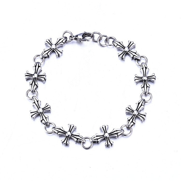 Street hip-hop retro versatile cross bracelet